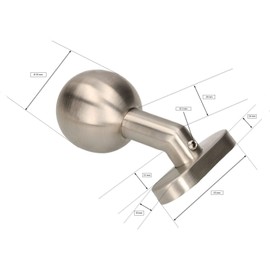 KOTARBAU® Door Knob Stainless Steel Door Knob Crowned Ball Knob Oval Rosette Door Handle Fixed Door Printer Door Handle Door Fitting Matt Universal Stainless Steel Ball Shape