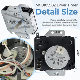W10745655 W10857612 Dryer Timer Compatible with Whirl-pool Am-ana Ing-lis Ro-per Dryers Replace 418-619-20-B5, W10436308, W10857612VP, 4454384, AP6003908, EAP11731366, PS11731366 By Fetechmate
