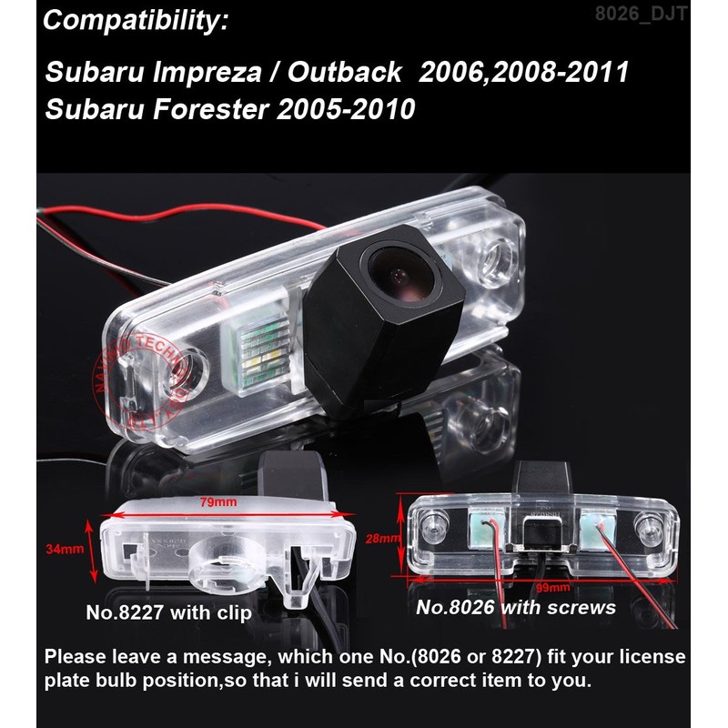 HD 720p Night Vision Rear View Reverse Camera, License Plate