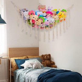 Beinou Toy Storage Cuddly Toy Storage Net Hammock Stuffed Animal Organiser Wall Hanging Decoration for Children's Room