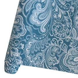 HYANG Paisley PU Faux Leather Roll 11.8" x 53" Very Suitable for Making Crafts, Leather Earrings, Holiday Decor, Different DIY Projects, Handbags (Blue-L-US)