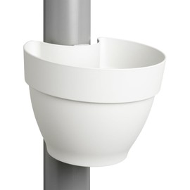 elho Vibia Campana Downpipe Planter 40 - Flower Pot for Rain Pipe - Vertical Garden - 100% Recycled Plastic - Diameter 21.6 x Height 16.3 cm - White/Silk White