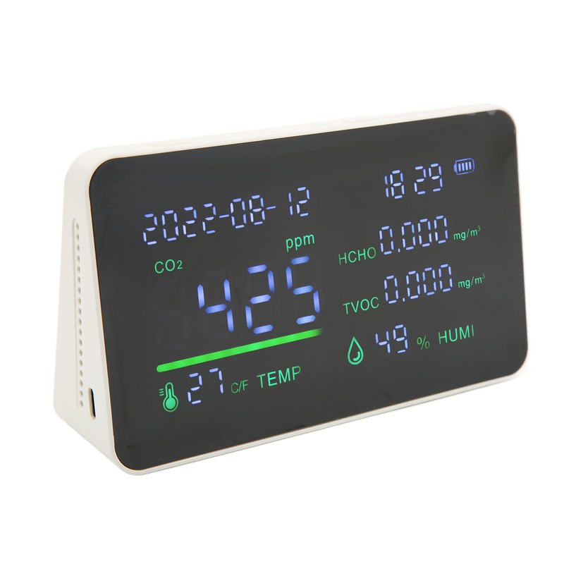 Air Quality Monitor CO2 Detector USB Charging Carbon Dioxide HCHO