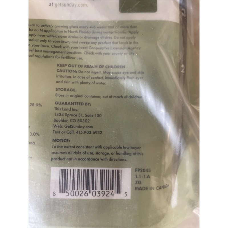 Sunday Active Lawn & Garden Grass Nutrients High Traffic Root