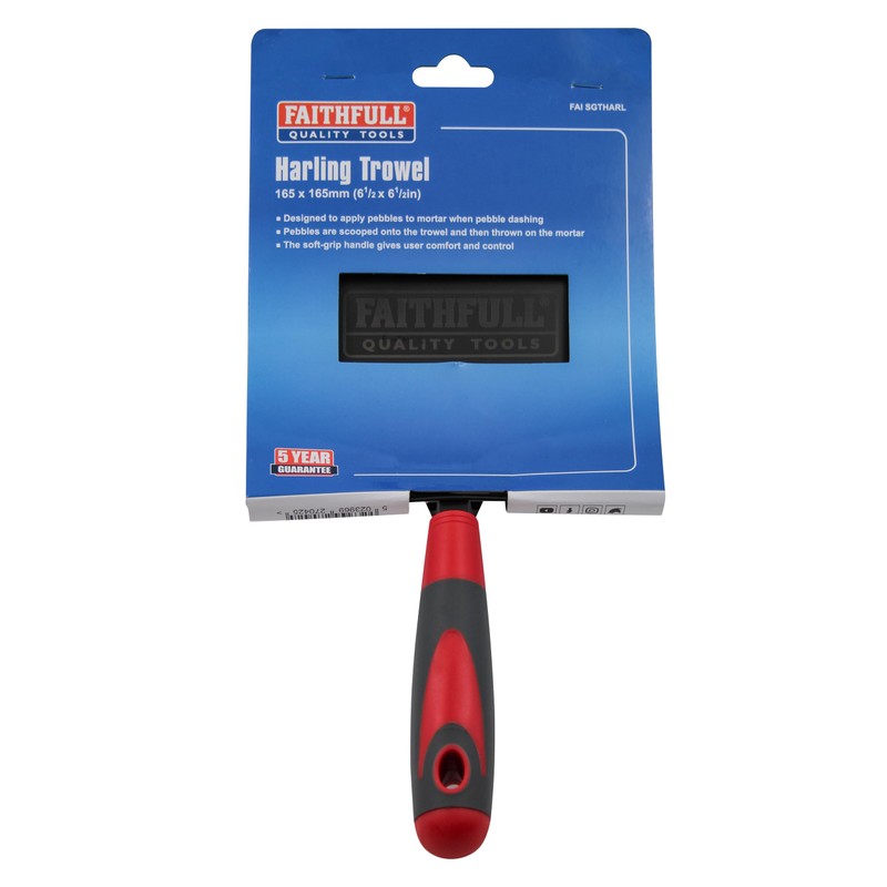 Faithfull SGTHARL Soft-Grip Harling Trowel, 6.5" x 6.5 "