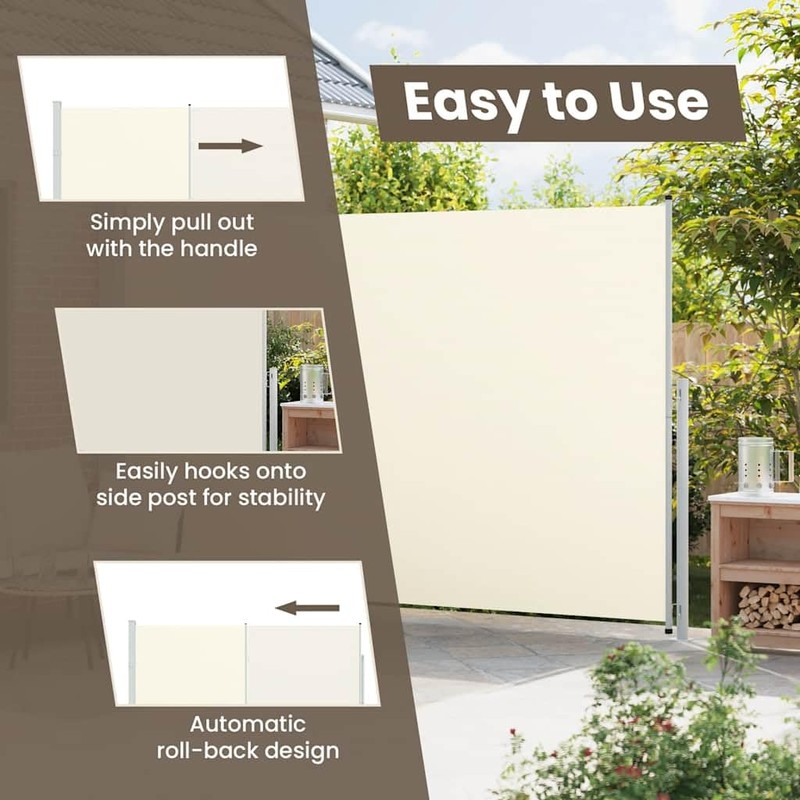 vidaXL Outdoor Privacy Solution - Patio Retractable Side Awning -