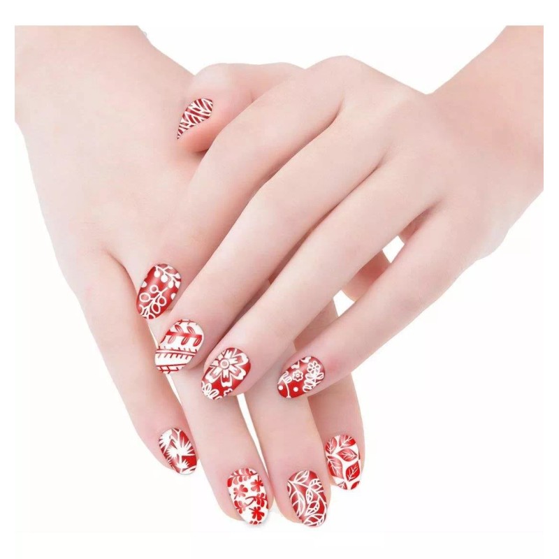 Biutee 5pcs Nail Stamping Plates 1 Stamper 1 Scraper Lac