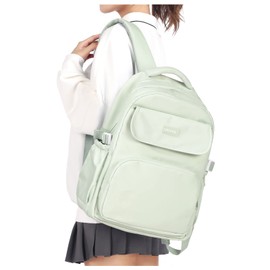 HYC00 School Backpacks for Teen Girls Lightweight School Bags for Girls Secondary High School Waterproof Backpack for School Casual Daypacks College Backpack Travel Work Rucksack for Women,Mint Green