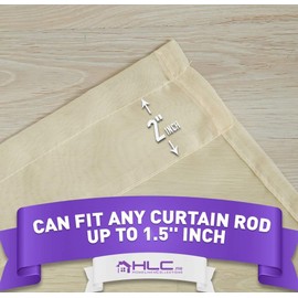 HLC.ME Beige Sheer Voile Window Treatment Rod Pocket Curtain Panels for Bedroom, Kitchen, and Living Room (54 x 72 inches Long, Set of 2)