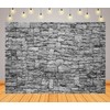 BELECO 7x5ft Fabric Dark Brick Stone Wall Backdrop Gray Rock
