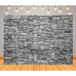 BELECO 7x5ft Fabric Dark Brick Stone Wall Backdrop Gray Rock Stones Texture Old Wall Background Medieval Castle Wall Party Decorations Banner Knight Party Supplies Photoshoot Props