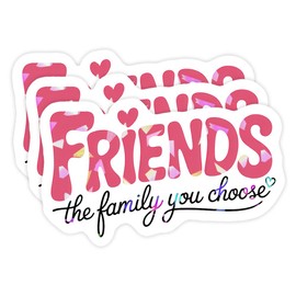 (3 Pcs) Holographic Cute Friendship Sticker - Friends The Family You Choose Vinyl Decal for Best Friend Gift, Laptop, Scrapbook, Water Bottle – 3 Inches