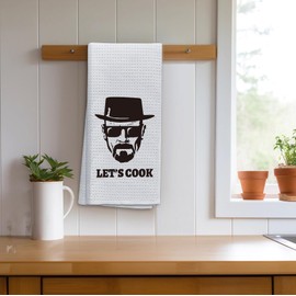 Arosedmo Let’s Cook Funny Cool Kitchen Towel, Highly Absorben Kitchen Dish Tea Hand Towels Decor for Men Father Chef Friends New Home Housewarming Christmas Father’s Day Birthday Gifts