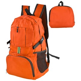 35L Lightweight Foldable Backpack, Packable Backpacks, Hiking Backpack, Ultralight, Waterproof Outdoor Sporty Backpack, Travel Daypack for Men and Women, orange