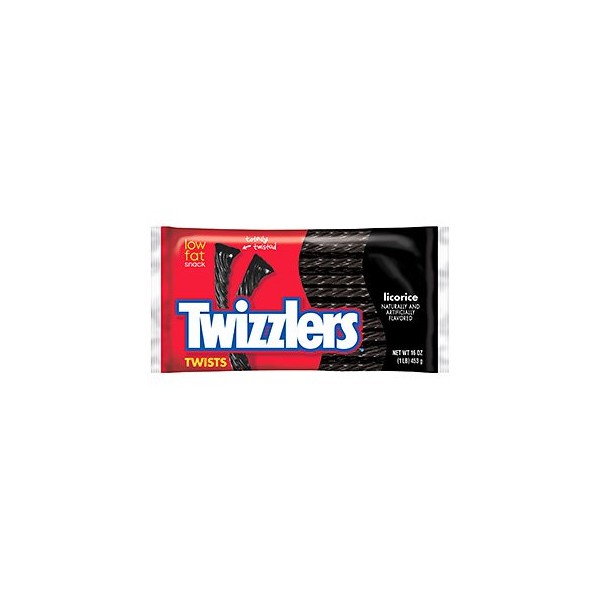 Twizzlers Black Licorice Twists, 16-Ounce (Pack of 3)