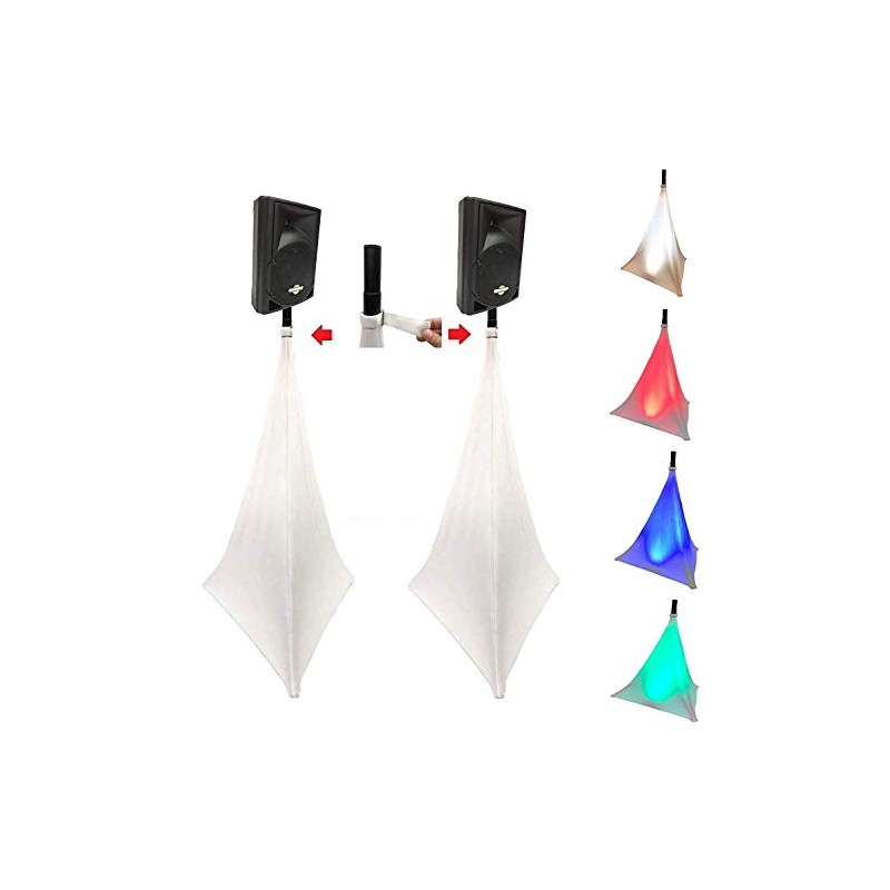 2-Pack Tripod Speaker Stand Stretch Covers - Triple Sided DJ
