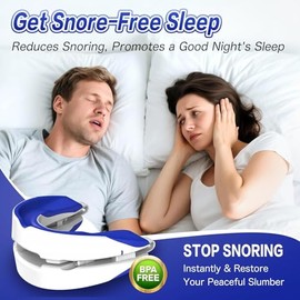 Anti Snoring Devices for Sleep,Adjustable Anti Snoring Device Mouth Guard,Sleeping Snore Stopper Mouthpiece,Anti Snore Mouthpiece Device Stop Snoring Aids for Men and Women (Blue)