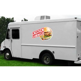 Chicken Sandwich 36" Concession Decal Sign cart Trailer Stand Sticker Equipment