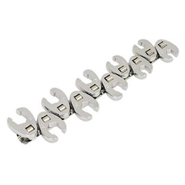 Sealey S0845 Crow's Metric Flare Nut Foot Wrench Set, 3/8" Square Drive, Silver, Pack of 10