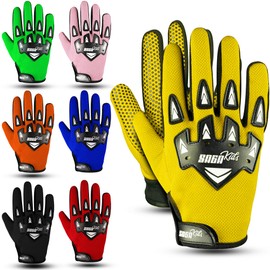 SAGA SPORTS kids bike gloves For Future Champions. motocross gloves with Ultimate Protection. Essential dirt bike gloves & bmx gloves. The Choice for Kids motorbike gloves(Yellow- M)