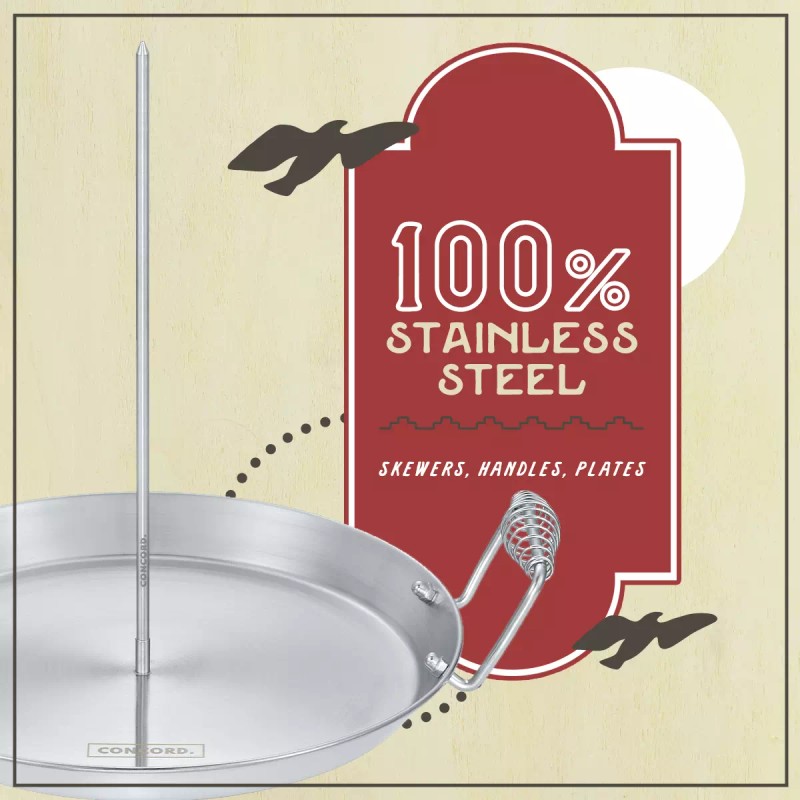 CONCORD Stainless Steel Vertical Al Pastor Skewer with Plate