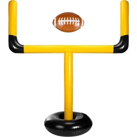 Inflatable Jumbo Football Set with Ball Football Target, Goal Post & Football Accessories for Outdoor Sport and Fun - Color: Red, Black