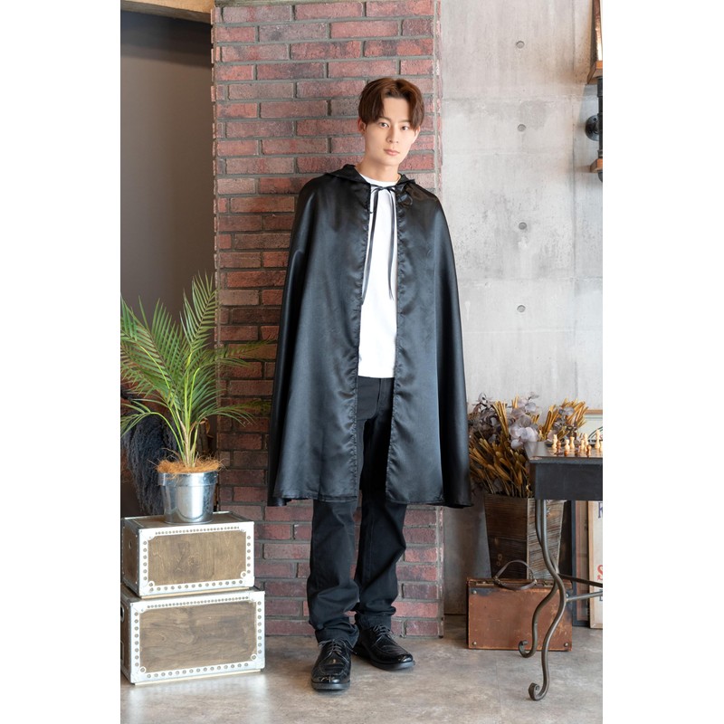 Clearstone Men's Cosplay Halloween Black Cloak Unisex Black
