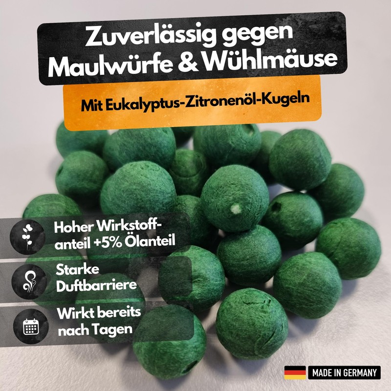 Schädlingsmeister® Mole Repeller and Vole Deterrent – 100 Balls –