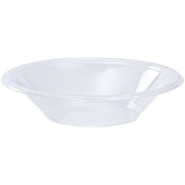 KingZak Clear Solid Color Premium Heavy Weight Plastic Soup Bowl (15 Oz.) 50 Count - Durable, and Stylish Plastic Bowls