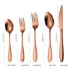 A · HOUSEWARE Copper Flatware Set 8 Stainless Steel Silverware