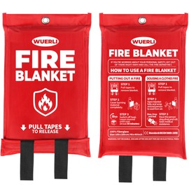 WUERLI Emergency Fire Blanket, Fire Blanket for Home and Kitchen,40" x 40",2 Pack