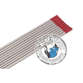 Blue Demon Welding Tungsten Electrodes, 2% Thoriated, RED, EWTh-2, 1/8 in x 7 in 10 pc pack TE2T-18-10T
