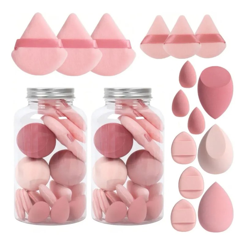 30 Pcs Esponja Maquillaje En Polvo Beauty Blender Con Caja