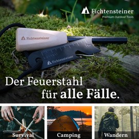 Fichtensteiner Fire Starter Spark 1.0 Fire Steel Magnesium Alloy Fire Starter Rod for Bush Craft Survival Camping BBQ Fire