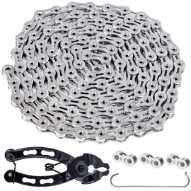 YBEKI Bicycle Chain 11-Speed Bicycle Chain 1/2 x 11/128 Inch 116 Links with Chain Lock Pliers and 3 Pairs Chain Lock