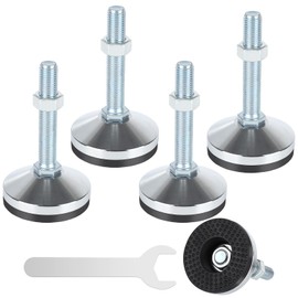 4 pies niveladores de alta resistencia M16, niveladores de muebles de 3.15 pulgadas de diámetro, pies de goma roscados antideslizantes, pies nivelador