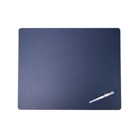 DACASSO Leatherette Conference Table Pad - Luxury Leather Desk Blotter for Writing - Padded Executive Desk Surface Protector - (Navy Blue, 20” x 16”)