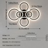 Shine LUEST 6 Rings Black Modern LED Ceiling Light Fixture,