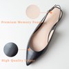 WONDERWAY Women Slingback Flat Pointed Toe Shoes,Buckle Closure Pumps Shoes(Black,6.5)