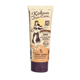 Kokua Sun Care SPF 50/80 Lotion Hawaiian Reef Safe Non Nano Zinc Oxide Sunscreen for Face & Body, Moisturizing Sun Protection Cream, Mineral Water Resistance, Cruelty Free, Natural Vegan Formula