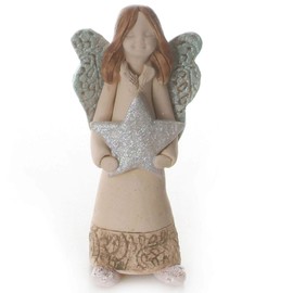 EnigmaSupplies You are a Star Sentiment Ceramic Angel Ornament Guardian Angel of Friendship Lucky Charm Collectible Angel Figurine