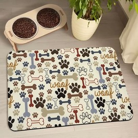 Dog Food Mats for Floors Waterproof, Dog Cat Water Bowl Mats Pet Feeding Absorbent Mat Dog Cat Pet Placemats for Food and Water Beige 24 * 32 inch