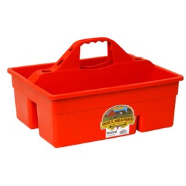 Little Giant® Plastic DuraTote | Horse Grooming DuraTote | Durable Tote Box Organizer with Easy Grip Handle | Extra Thick Sidewalls | Red