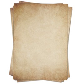 50 Sheets of Letter Paper (A4) | Old Paper - Vintage Brown | Design Paper | Elegant Design Printer Paper | Printed on Both Sides | Craft Paper Beige Old | 90 g/m²