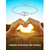 Cargari Ankle Bracelets for Women, 925 Sterling Silver Heart Infinity