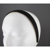 Black headband textured fabric covered hair band accessory 1 1/8