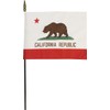 California - 8 in x 12 in State Stick Flag