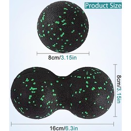 Set of 2 Peanut Massage Ball - Double Ball for Trigger Point Therapy, Myofascial Release, Deep Tissue Fitness Massage & Relax Tight Muscles, Trigger Point Massage Ball