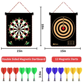 Magnetic Dart Board Games for Kids with 12 Darts Outdoor Toys for Boys Age 8-13 Cool Stuff for Boys Gifts Ideas for Teenage Boys Girls Age 8 9 10 11 12 13 14 15 16 Game Room Decor