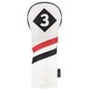 Majek Retro Golf Headcovers White Red and Black Vintage Leather